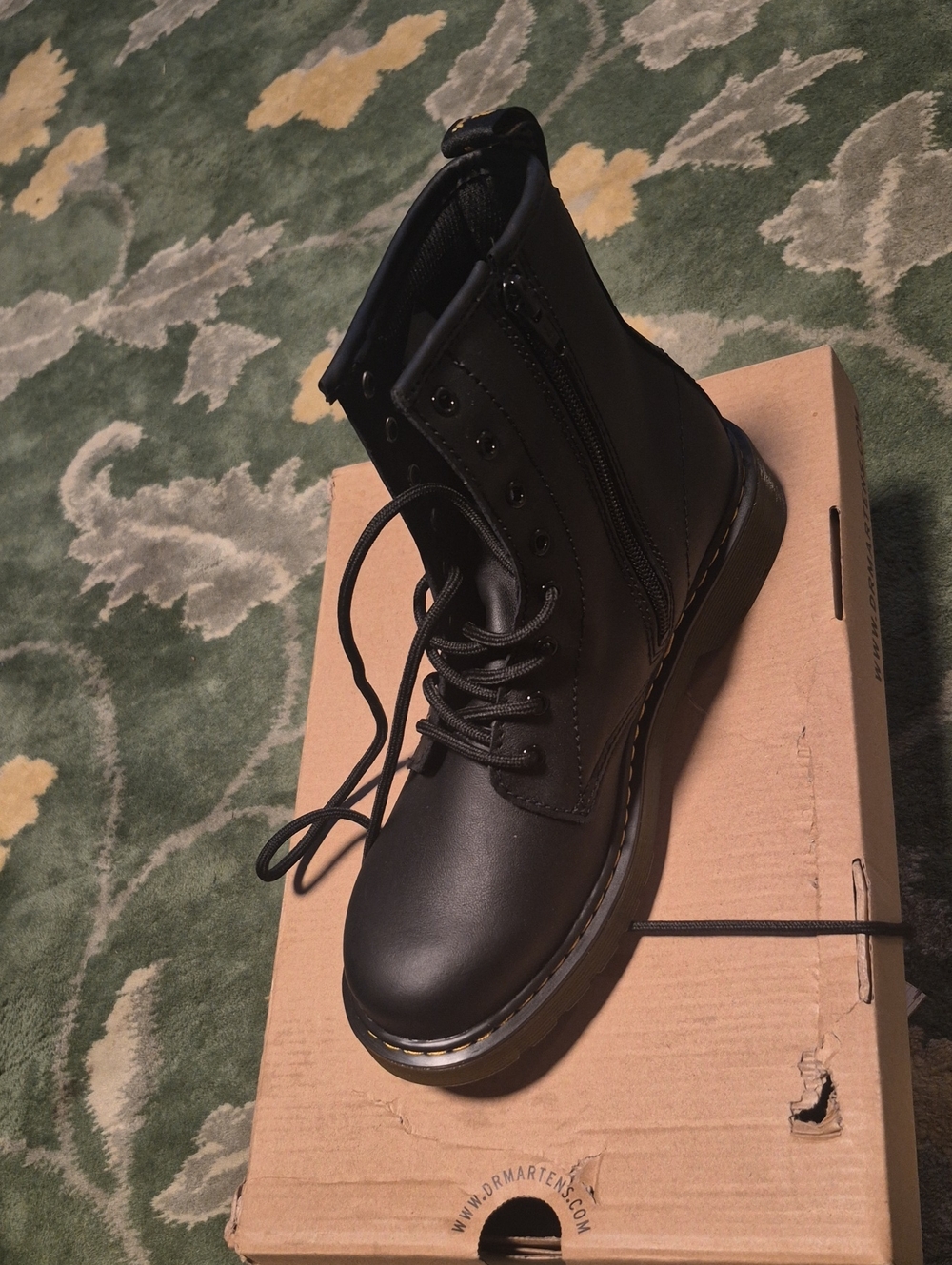 Dr. Martens Black Leather Lace-Up Combat Boots